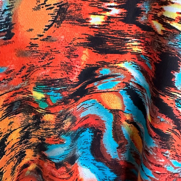 Kate & Mallory Orange & Black Tank Dress Multicolor Abstract Pattern Size XS - Picture 10 of 11